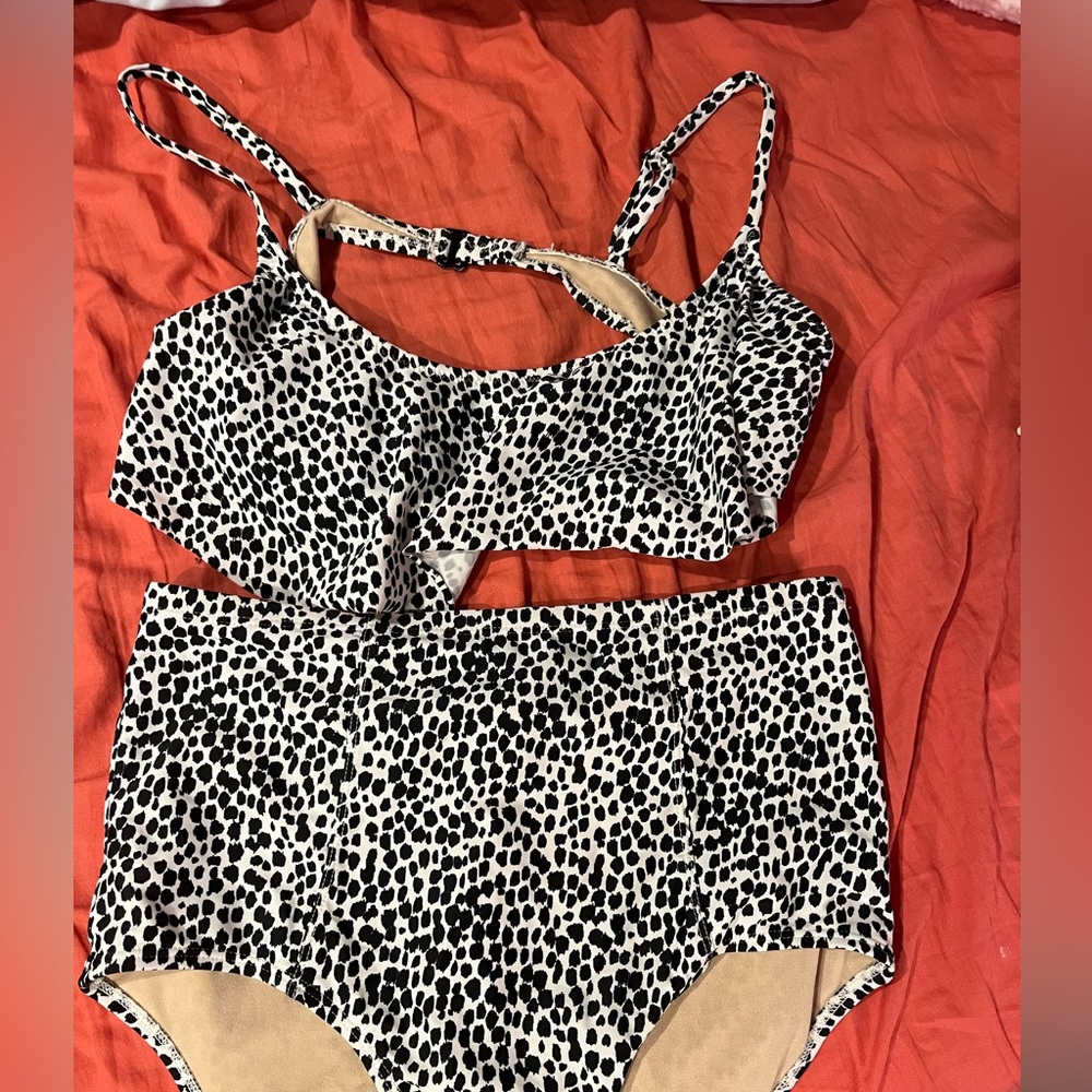 cow print bikini set